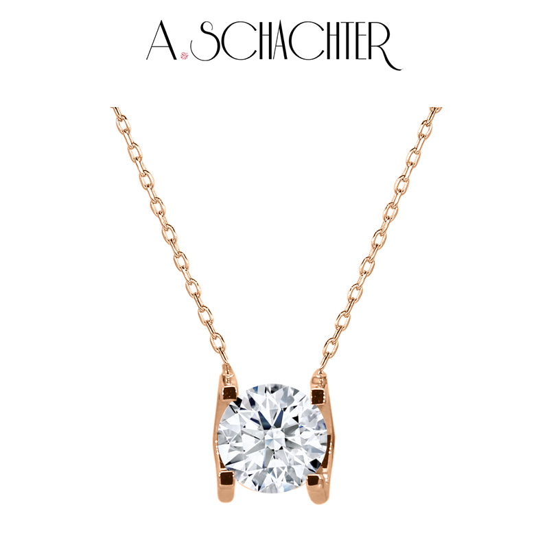 Luminous Grace Solitaire Necklace(1 ct. Round cut)