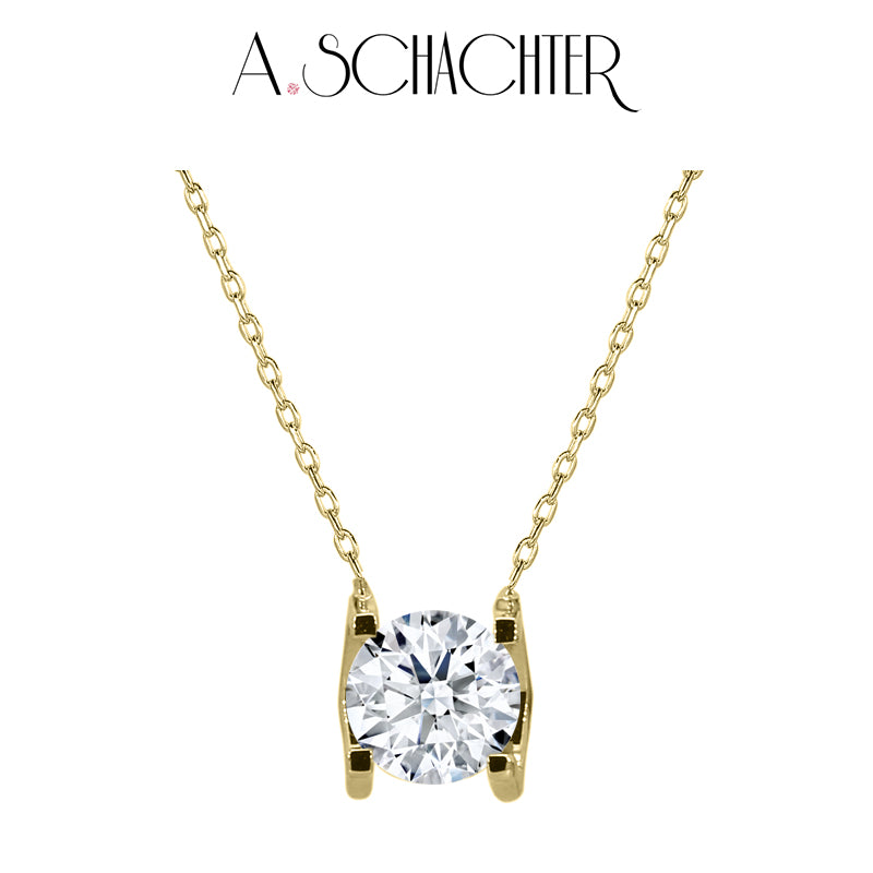 Luminous Grace Solitaire Necklace(1 ct. Round cut)