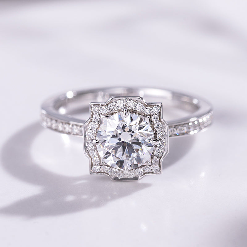 Celeste Deco Radiance Ring (1.1 ct. Round cut)