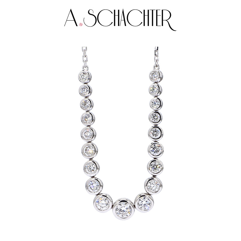 Cascade Bezel Diamond Necklace 19 Stones. 0.78 ct. Round cut)