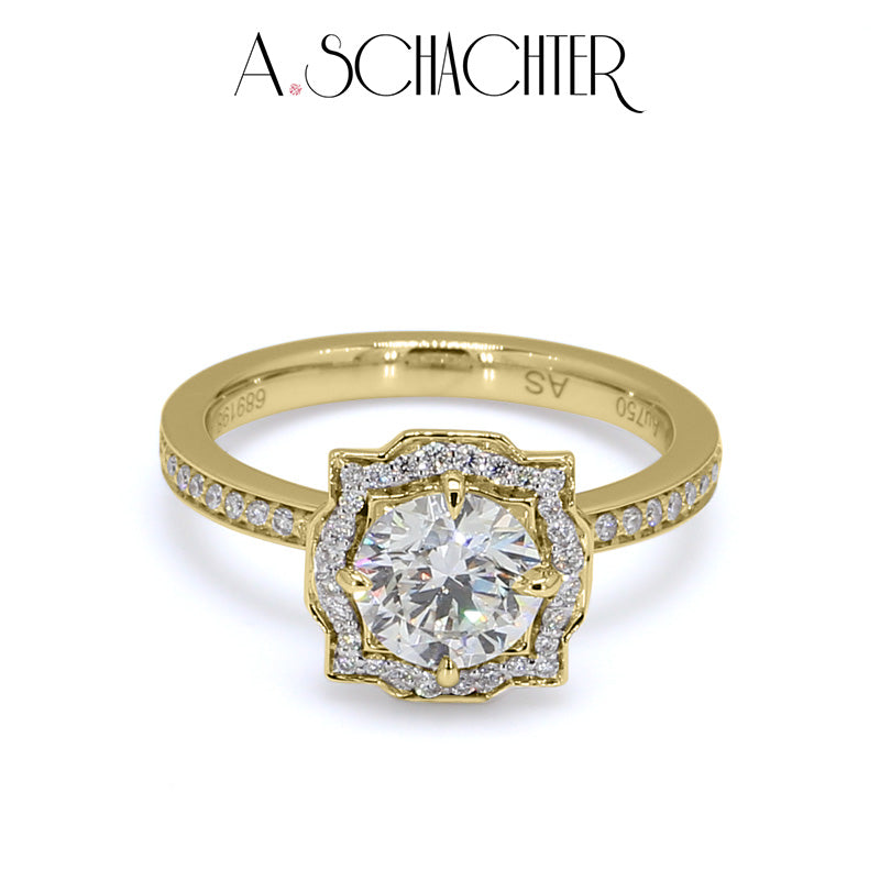 Celeste Deco Radiance Ring (1.1 ct. Round cut)