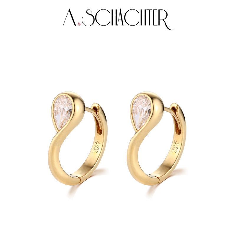 Infinity Pear Hoop Earrings(1.075 ct. a pair Pear cut)