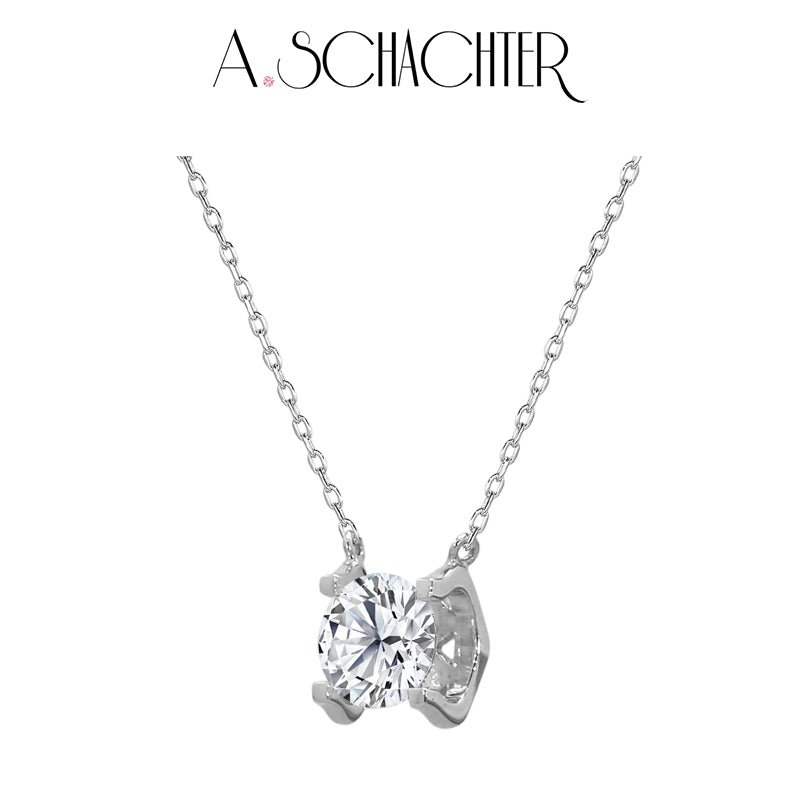 Luminous Grace Solitaire Necklace(1 ct. Round cut)