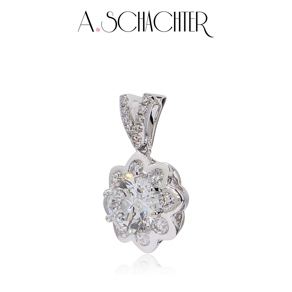 The Fleur de Lumière Pendent(1.1 ct. Round cut)