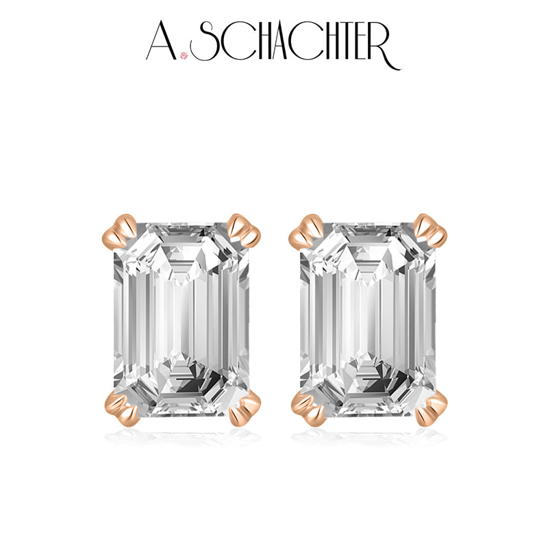 Classic Emerald-Cut Diamond Studs (1.03 ct. Emerald cut)