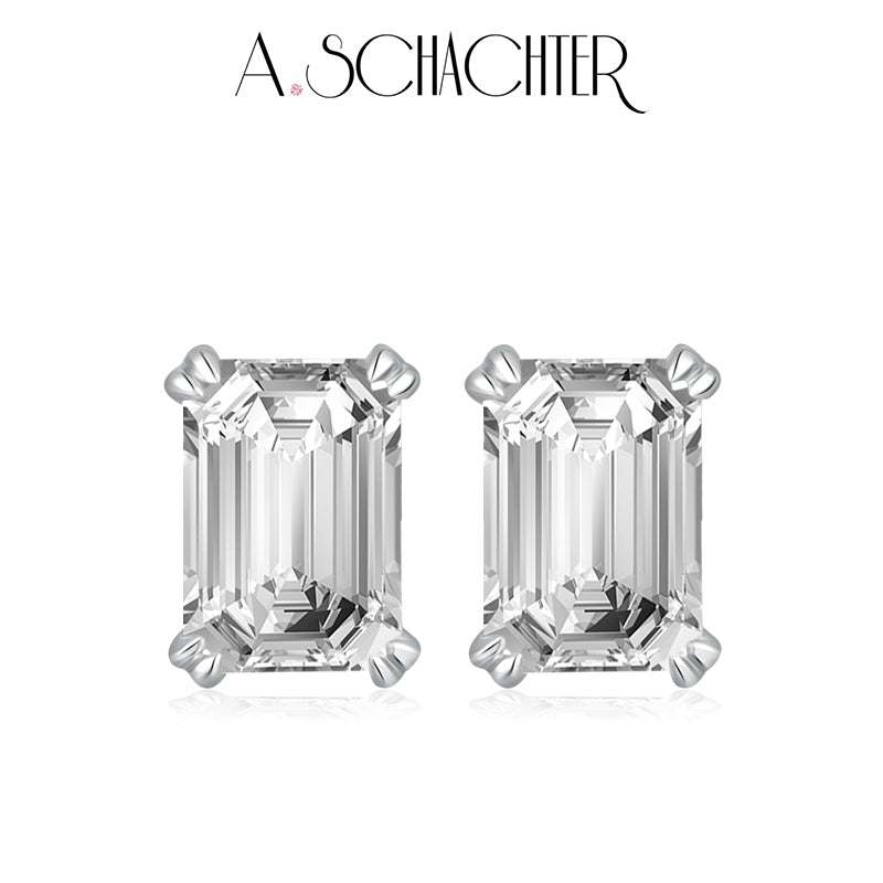Classic Emerald-Cut Diamond Studs (1.03 ct. Emerald cut)