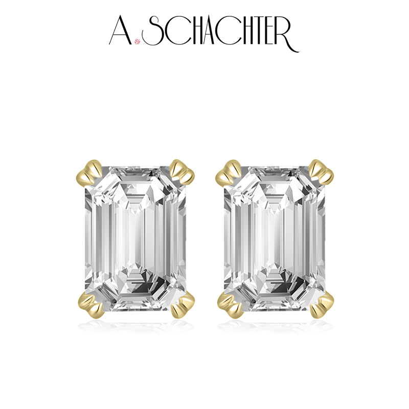 Classic Emerald-Cut Diamond Studs (1.03 ct. Emerald cut)