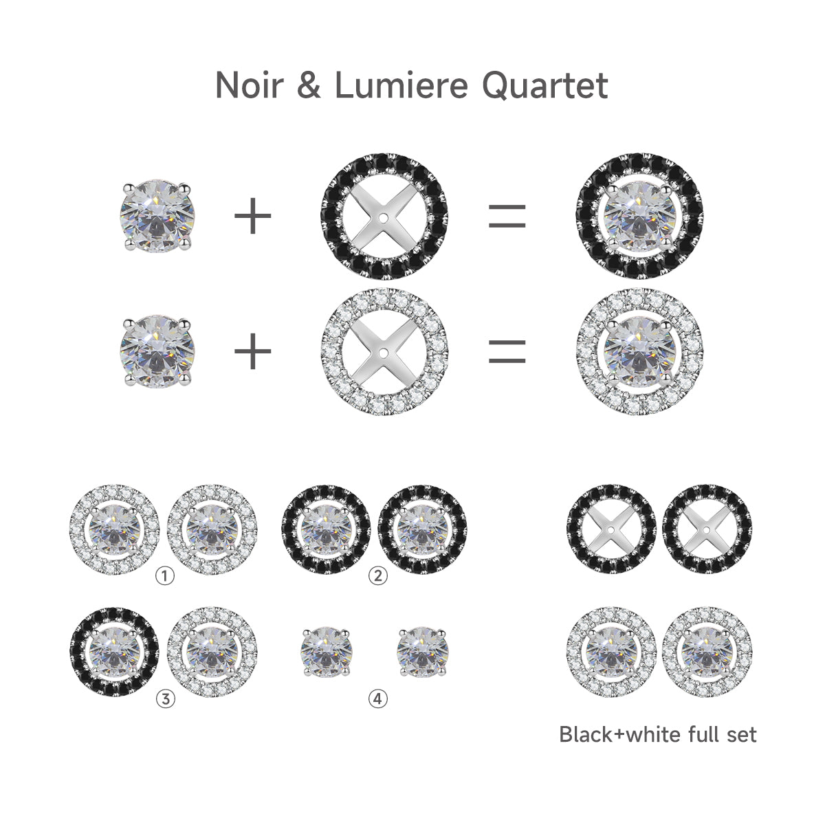 Noir & Lumière Solo — Black Halo Jacket(0.82 ct. Round cut)