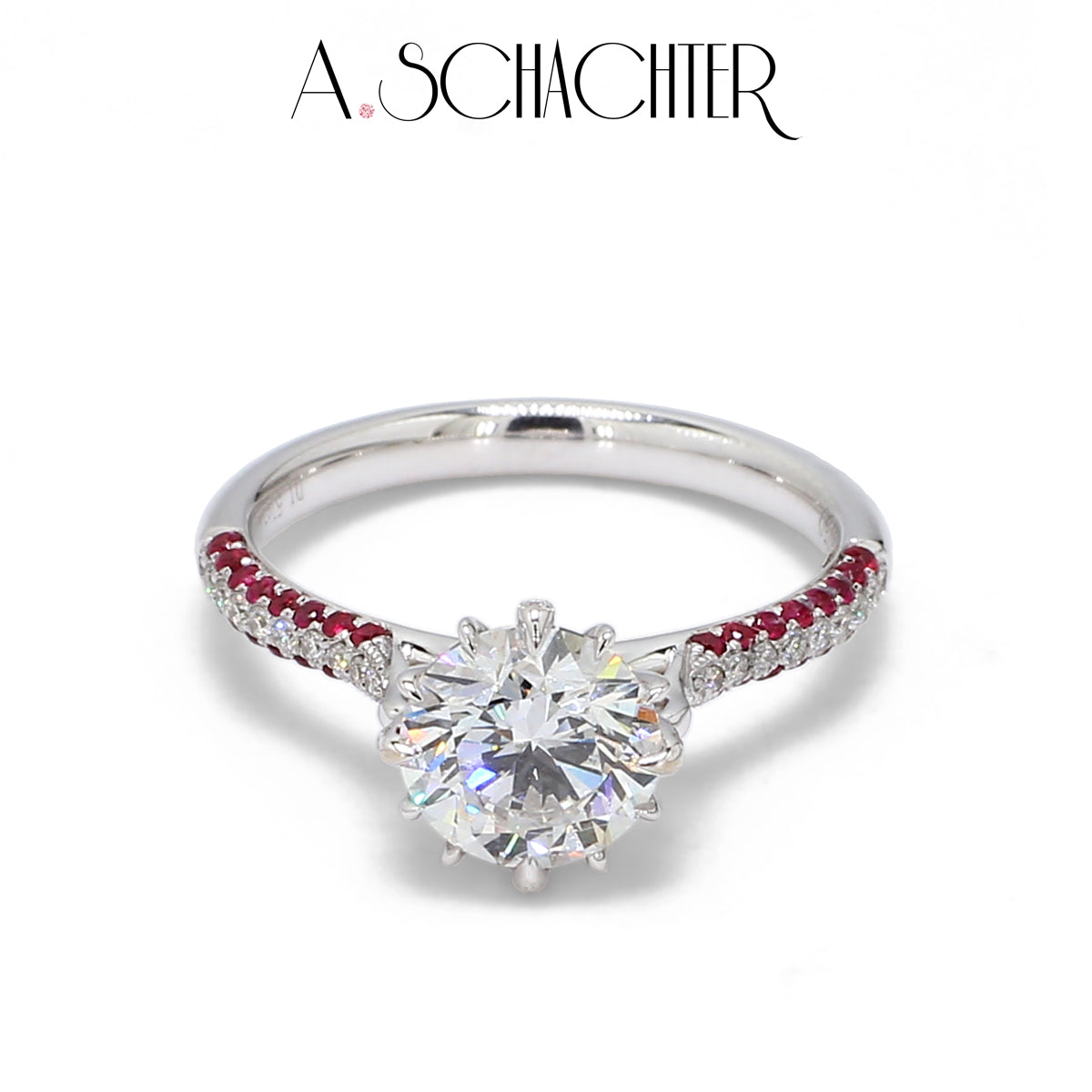 Crimson Radiance Solitaire Ring (1.5 ct. Round cut)