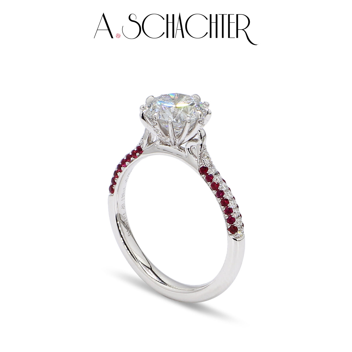 Crimson Radiance Solitaire Ring (1.5 ct. Round cut)