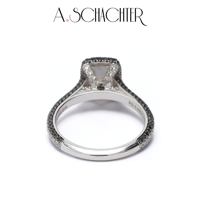 Noir & Lumière Halo Ring (1 ct. Cushion cut)