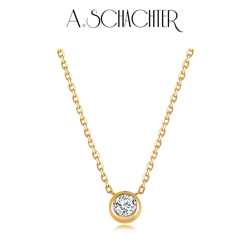 Classic Bezel Diamond Necklace (0.2 ct. round cut)