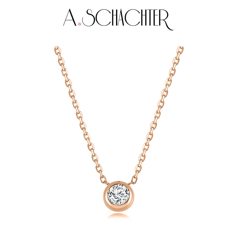 Classic Bezel Diamond Necklace (0.2 ct. round cut)