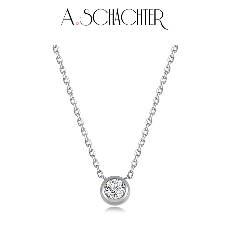 Classic Bezel Diamond Necklace (0.2 ct. round cut)
