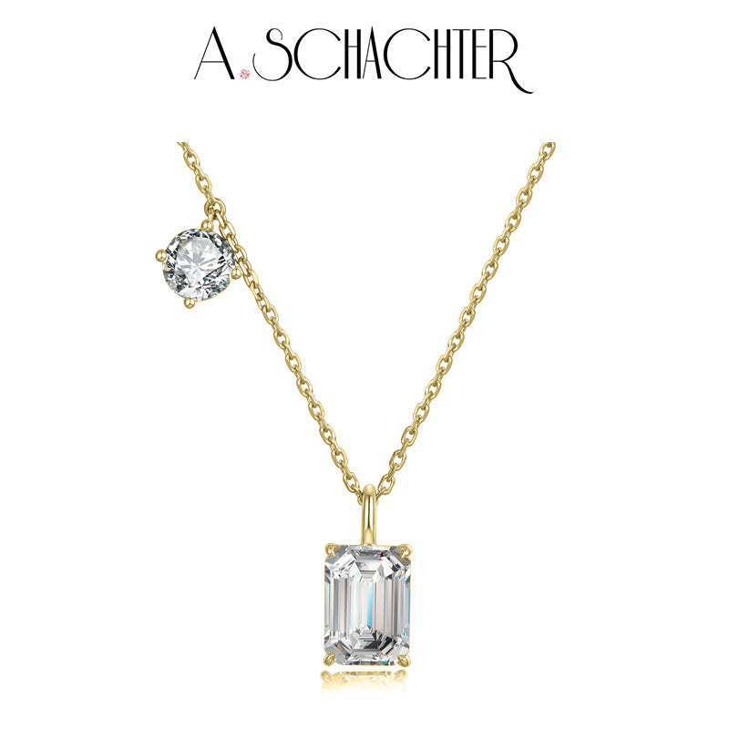 Sparkling Duo Necklace (2 ct. emerald cut)