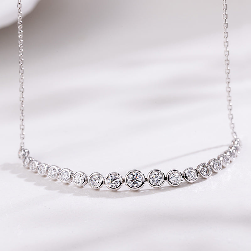Cascade Bezel Diamond Necklace 19 Stones. 0.78 ct. Round cut)