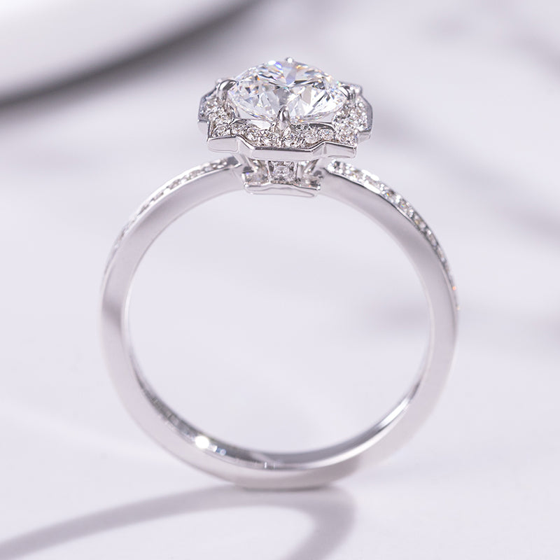 Celeste Deco Radiance Ring (1.1 ct. Round cut)