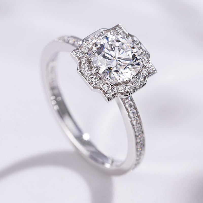 Celeste Deco Radiance Ring (1.1 ct. Round cut)