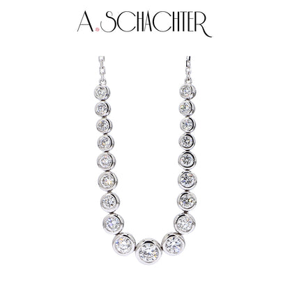 Cascade Bezel Diamond Necklace 19 Stones. 0.78 ct. Round cut)