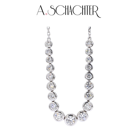 Cascade Bezel Diamond Necklace 19 Stones. 0.78 ct. Round cut)