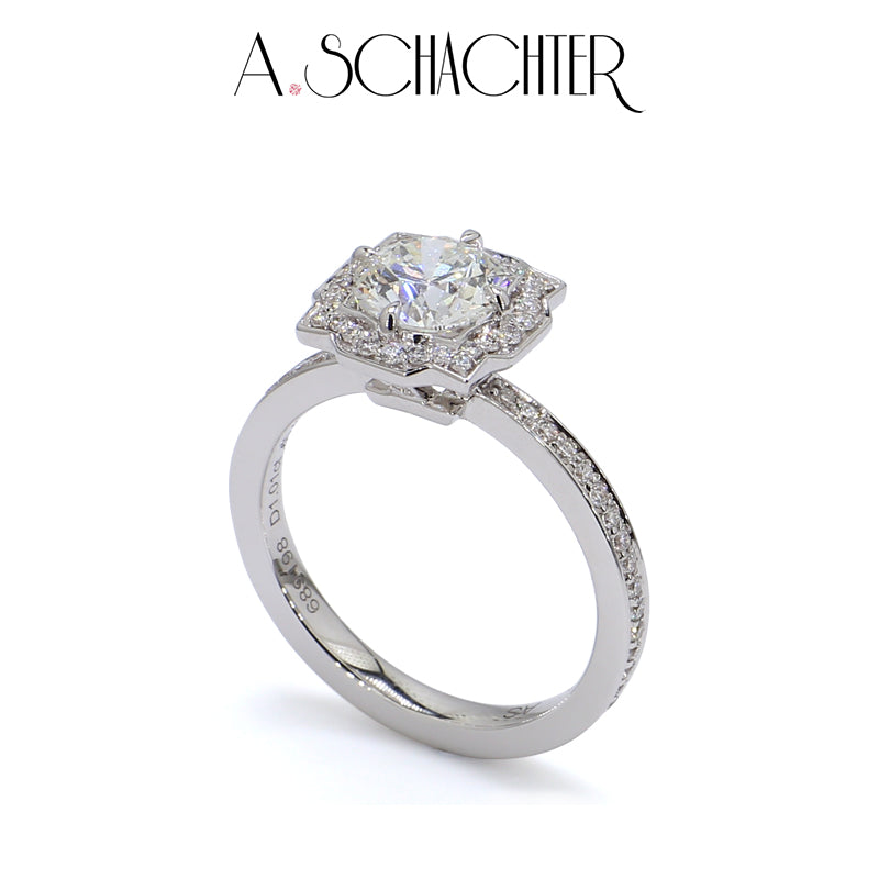 Celeste Deco Radiance Ring (1.1 ct. Round cut)