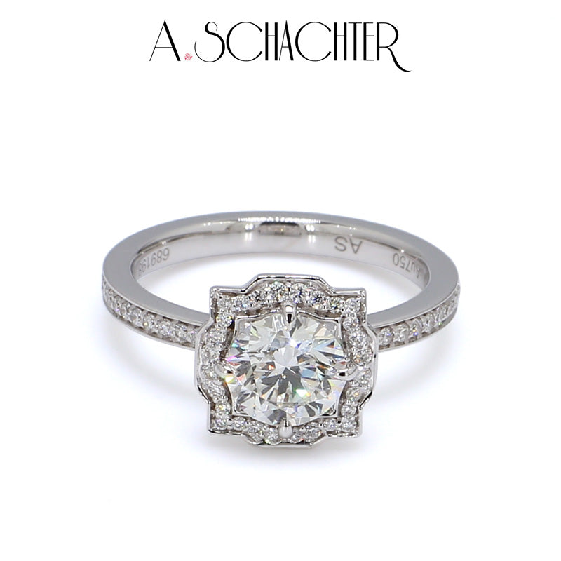 Celeste Deco Radiance Ring (1.1 ct. Round cut)