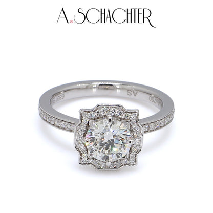 Celeste Deco Radiance Ring (1.1 ct. Round cut)