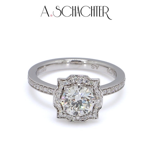 Celeste Deco Radiance Ring (1.1 ct. Round cut)