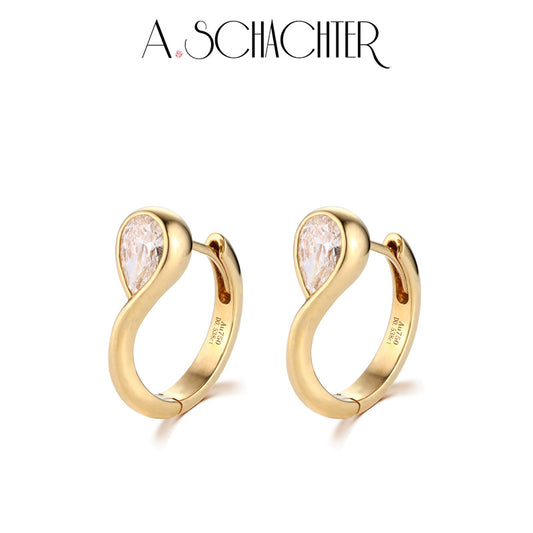 Infinity Pear Hoop Earrings（1.075 ct. a pair Pear cut)