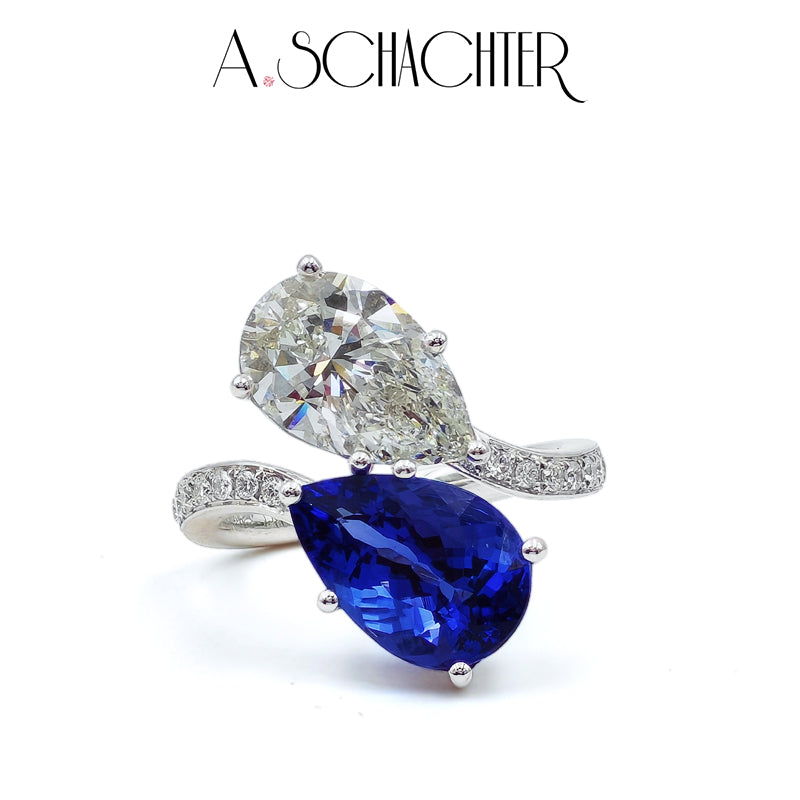 Kindred Spirits (4.9-carat tanzanite, 3.3-carat lab-grown diamond)