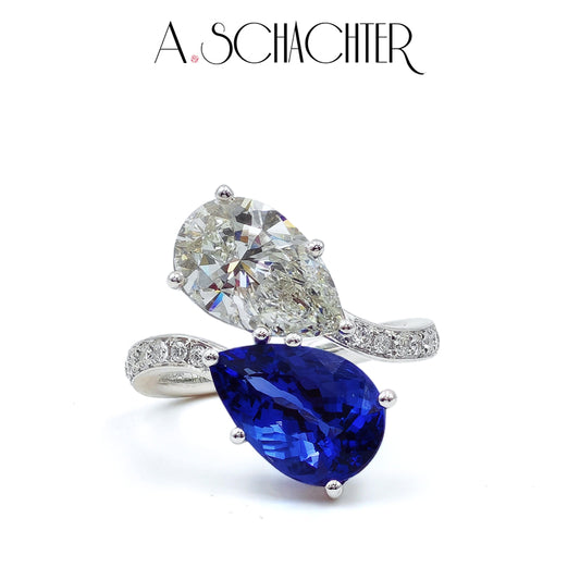 Kindred Spirits (4.9-carat tanzanite, 3.3-carat lab-grown diamond)