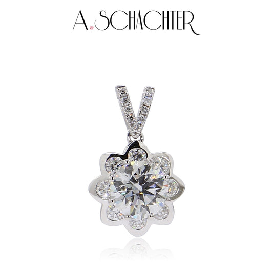 The Fleur de Lumière Pendent（1.1 ct. Round cut)