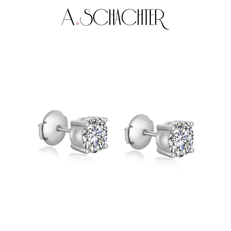 Classic Round Diamond Stud Earrings （0.5 ct. Round cut)