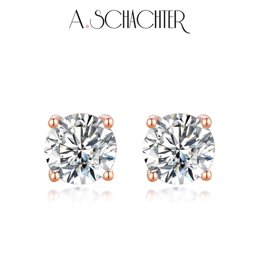 Classic Round Diamond Stud Earrings （0.5 ct. Round cut)