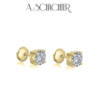 Classic Round Diamond Stud Earrings （0.5 ct. Round cut)