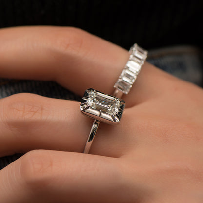 Schattenring (3,05 ct. Smaragdschliff)