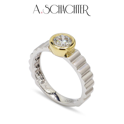 Bezel Solitaire Diamond Ring （0.6 ct. Round cut)