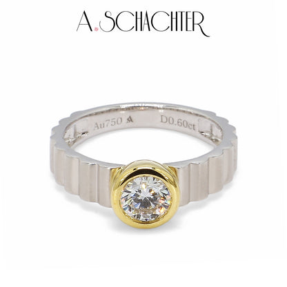 Bezel Solitaire Diamond Ring （0.6 ct. Round cut)