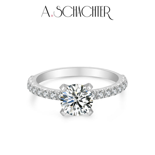 Sparkle Classic Round Solitaire Diamond Ring (1.09 ct / D /VVS1 . Round cut)
