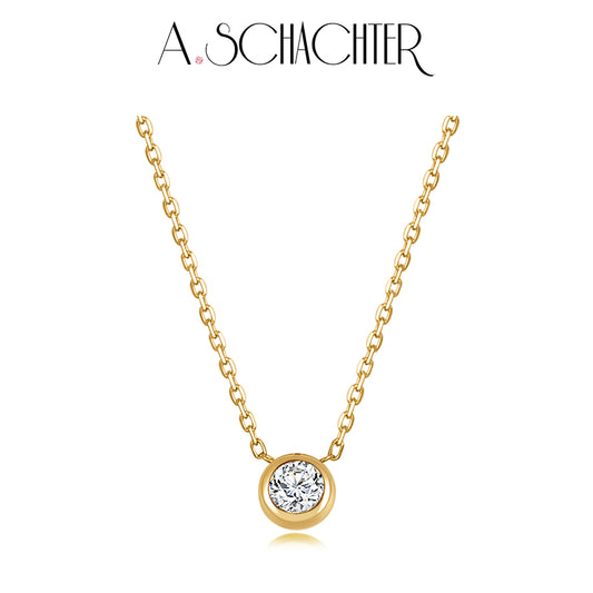 Classic Bezel Diamond  Necklace（0.5 ct. round cut)